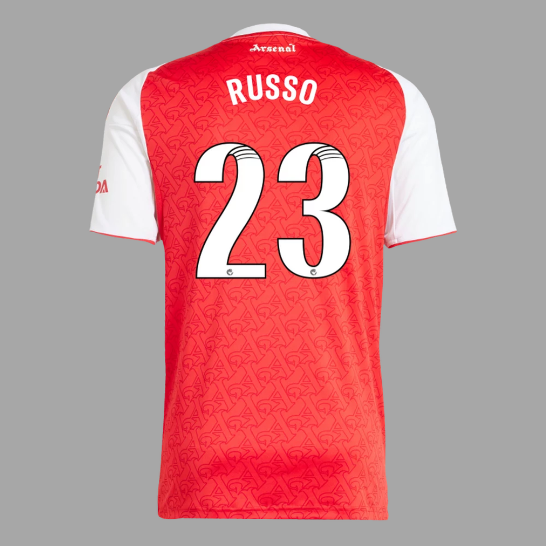Arsenal 2025/26 Home Straight Fit Stadium Jersey RUSSO 23