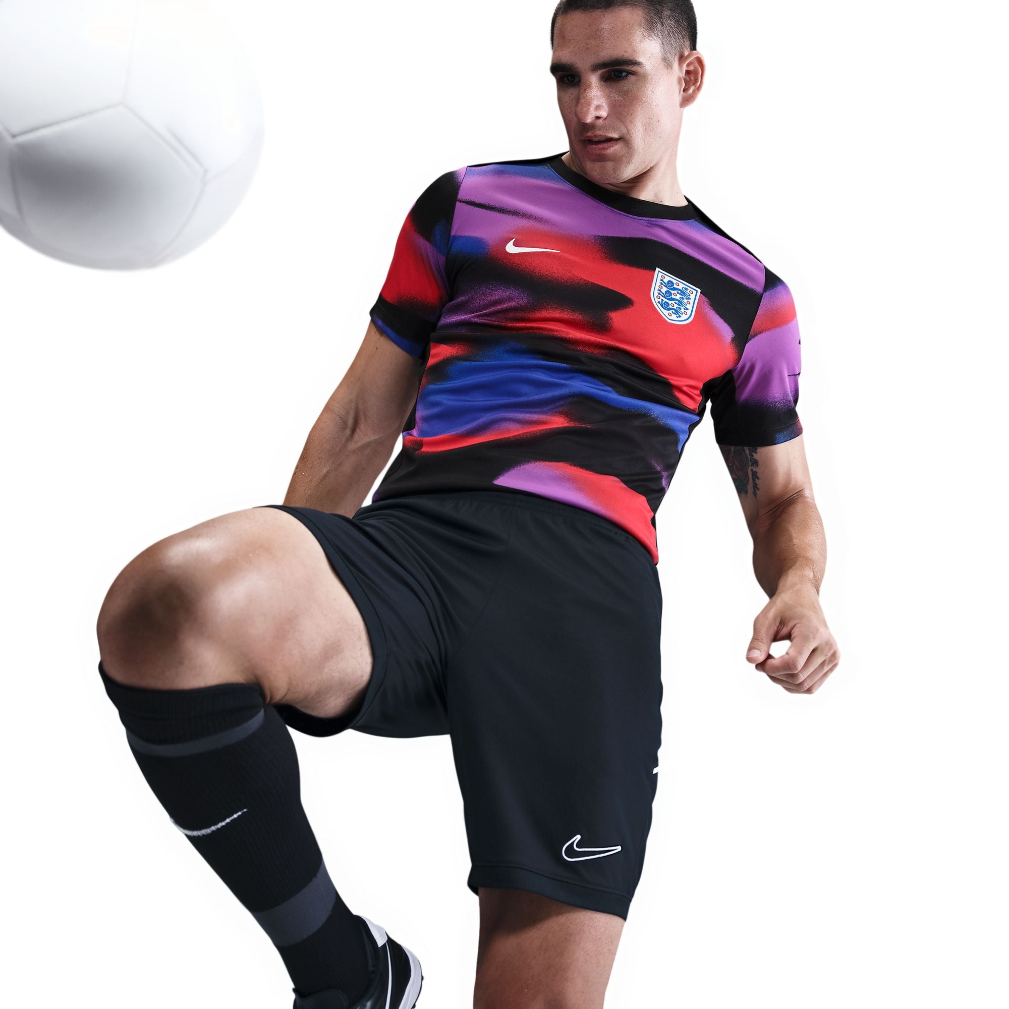 England Academy Pro Straight Fit Nike Dri-FIT Soccer Pre-Match Short-Sleeve Top