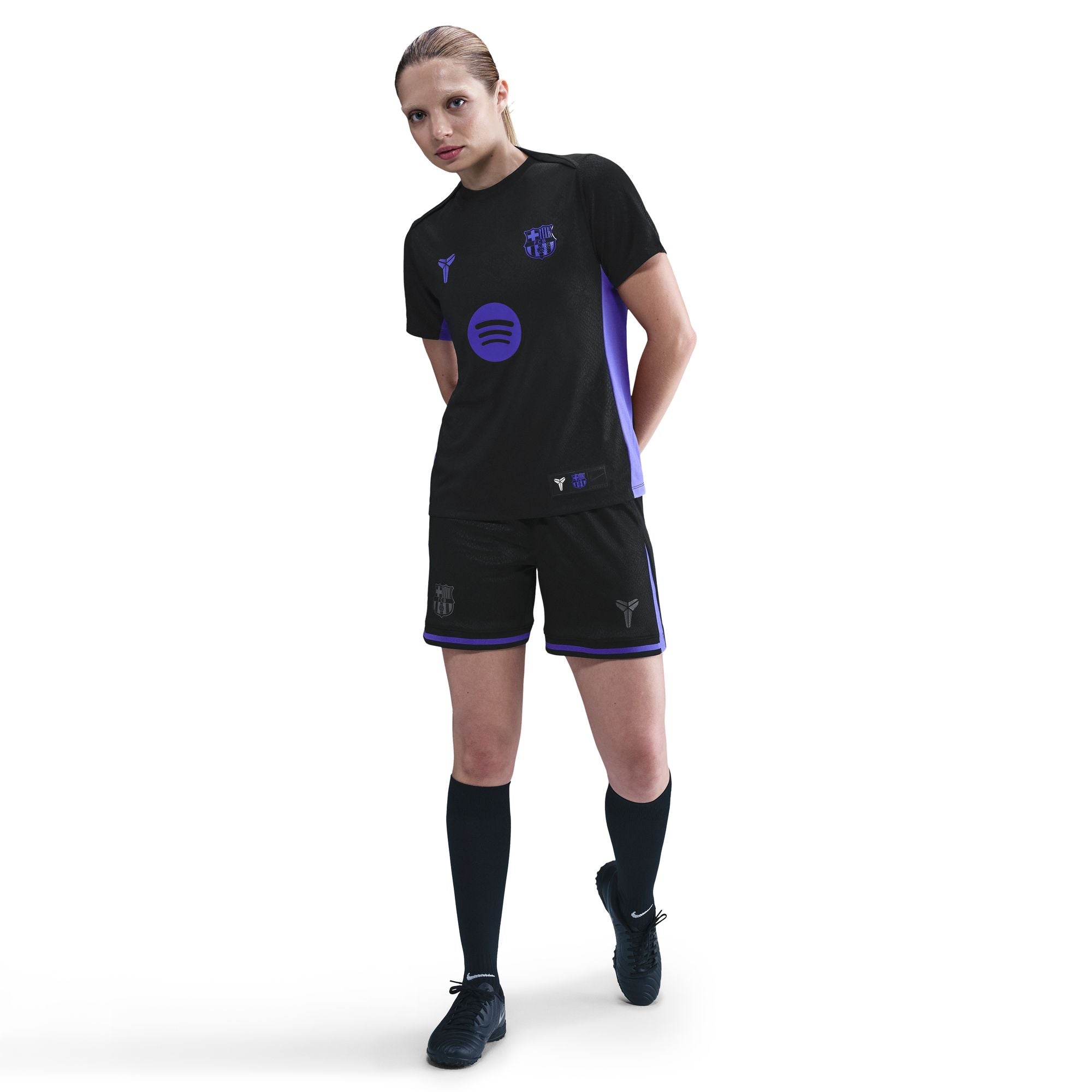 Kobe Bryant FC Barcelona Academy Pro Away Curved Kobe Dri-FIT Soccer Pre-Game Short-Sleeve Top