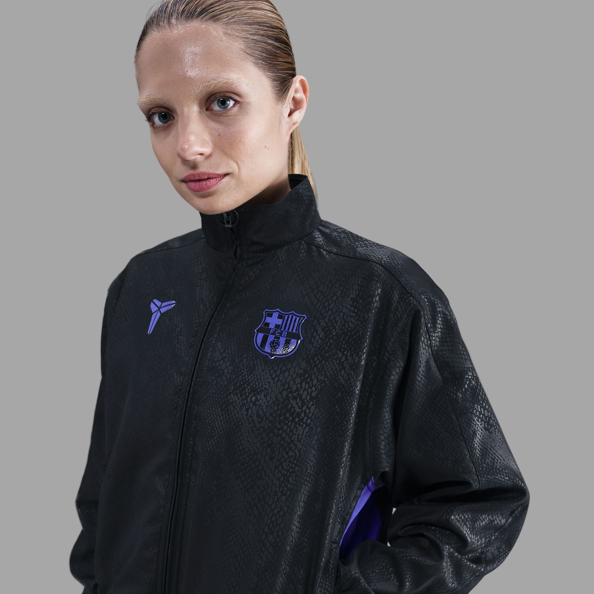 Kobe Bryant FC Barcelona Away Curved Fit Kobe Soccer Graphic Track Jacket