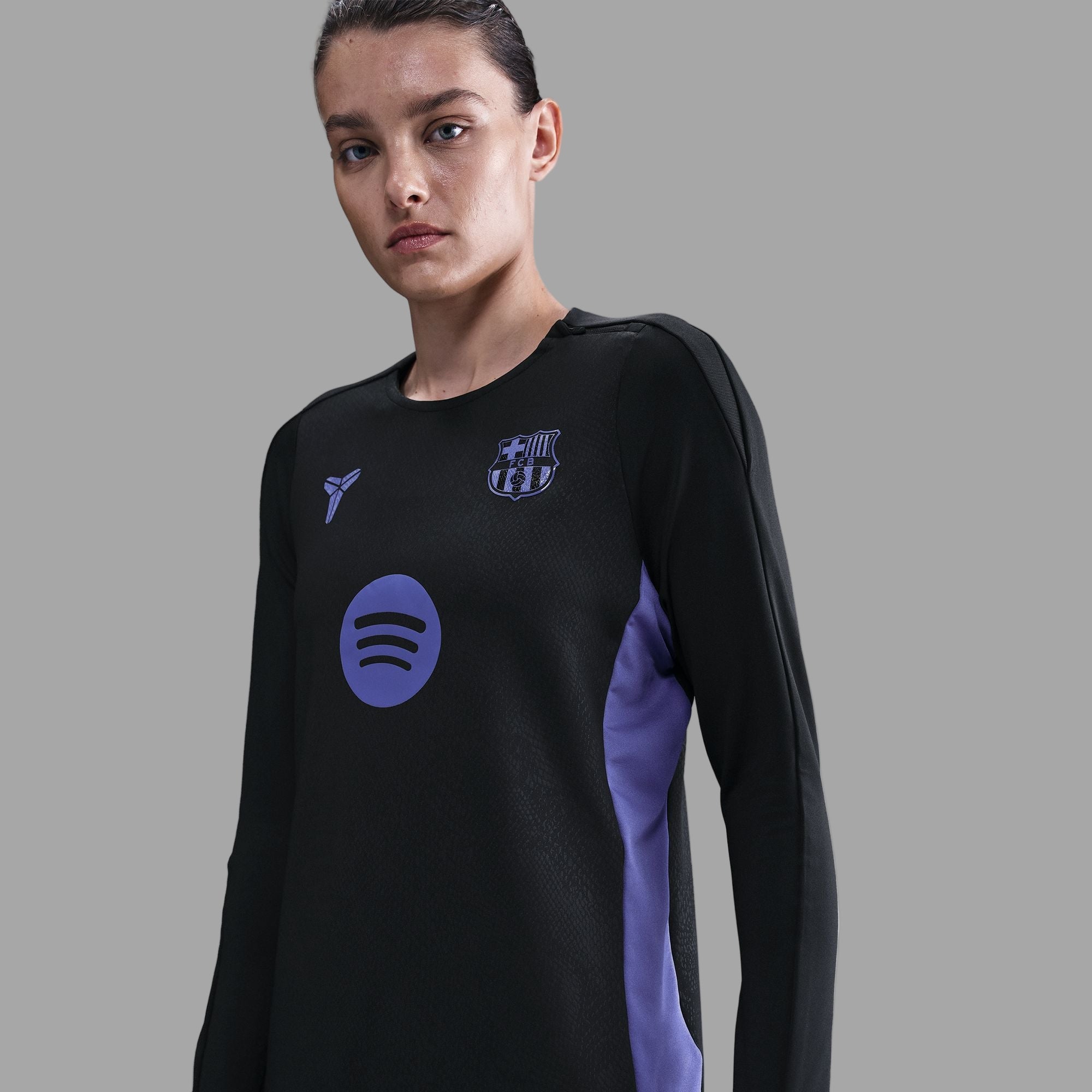 Kobe Bryant FC Barcelona Strike Away Curved Fit Kobe Dri-FIT Soccer Pre-Match Crew-Neck Top