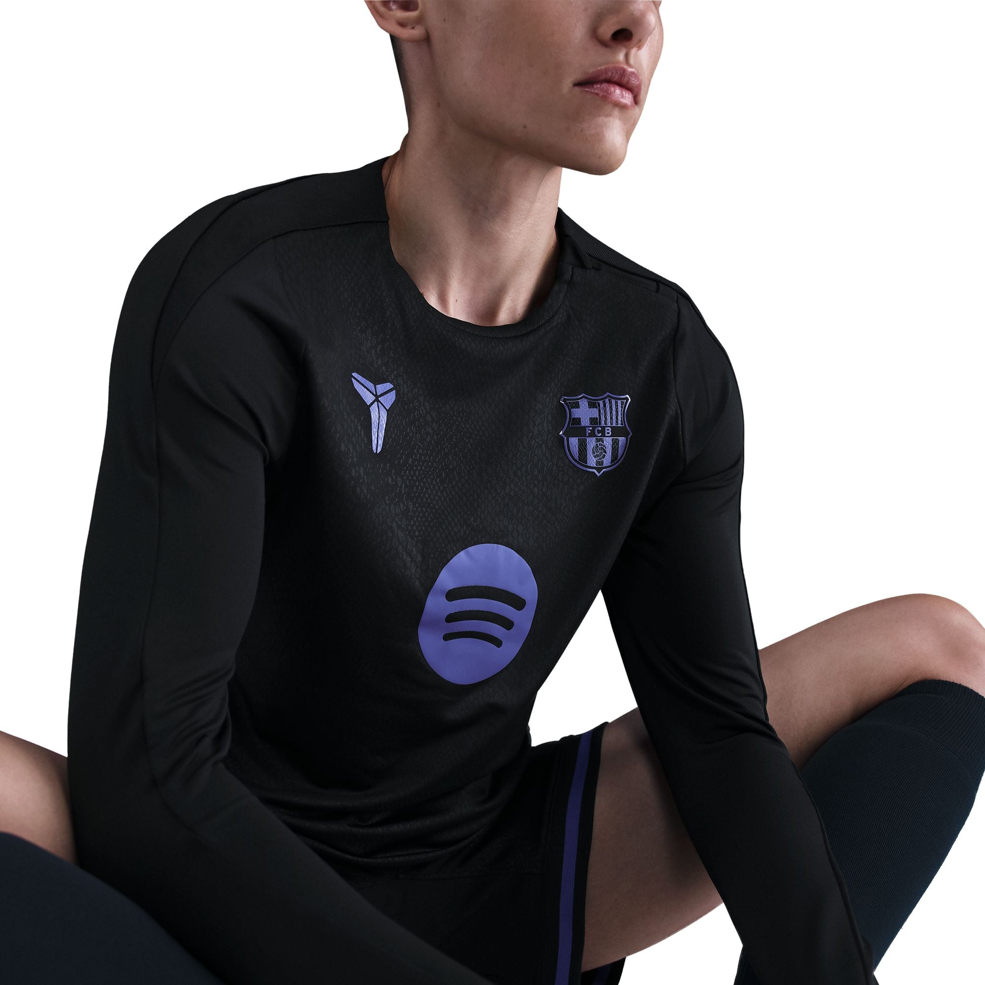 Kobe Bryant FC Barcelona Strike Away Curved Fit Kobe Dri-FIT Soccer Pre-Match Crew-Neck Top