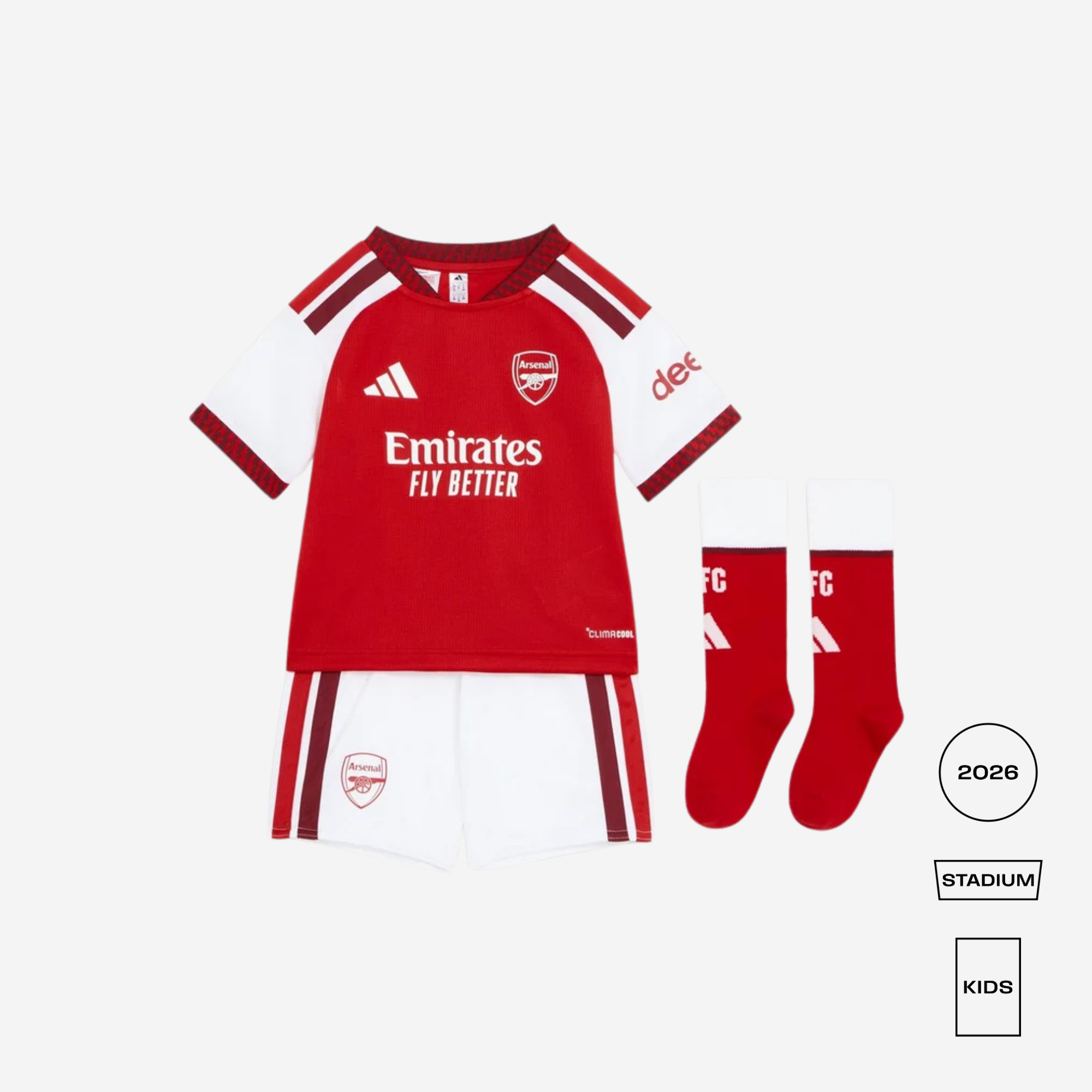 KIDS Arsenal 2026/27 Home Three Piece Kit - adidas
