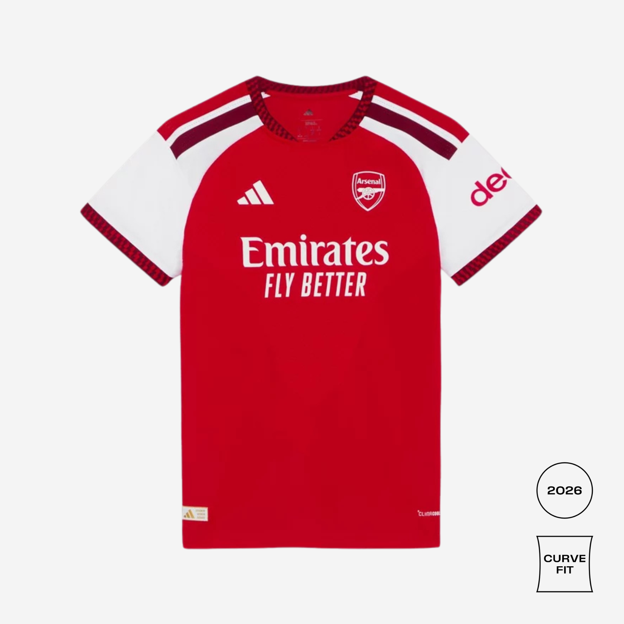Arsenal 2026/27 Home Curved Match Shirt - adidas
