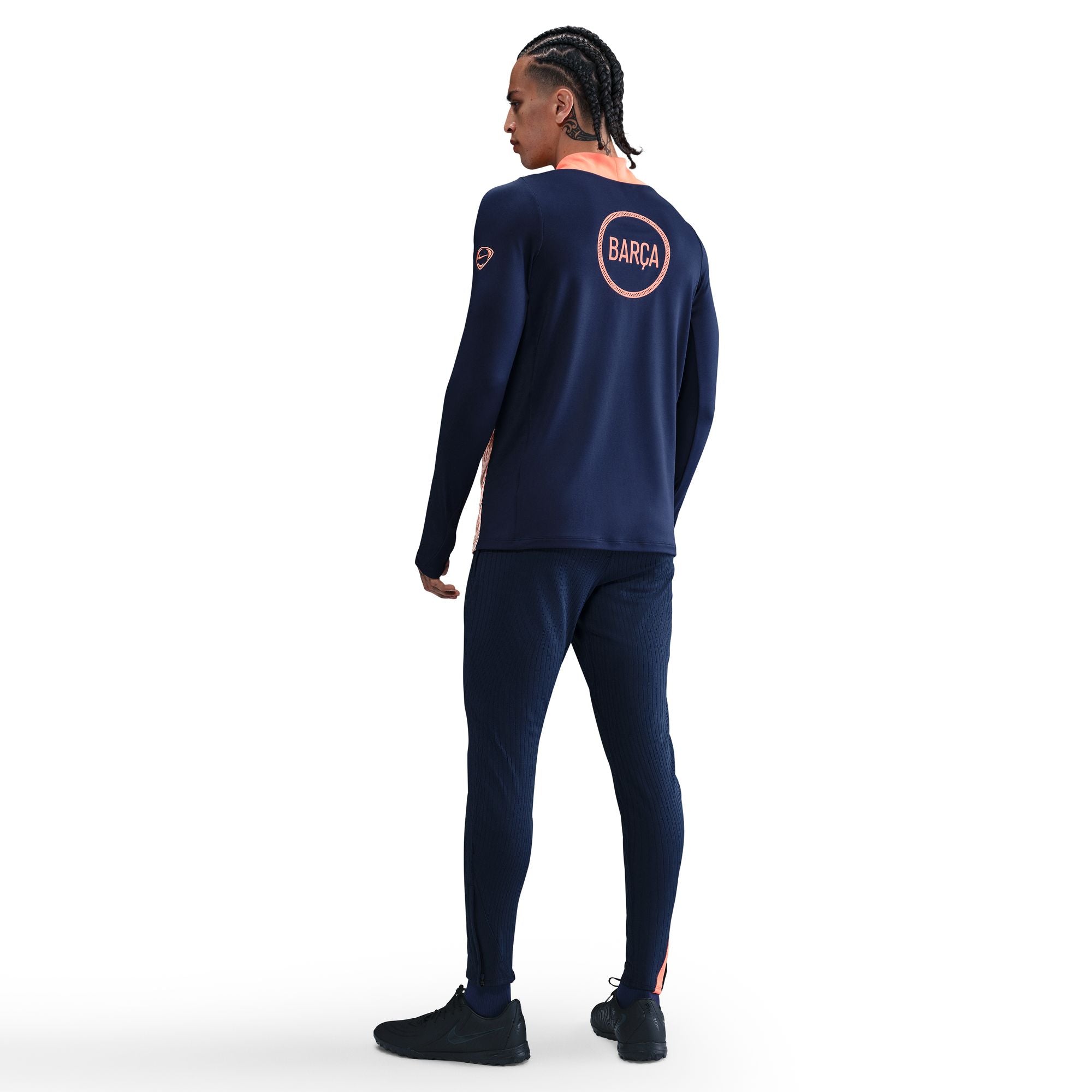 FC Barcelona Strike Third Straight Nike Dri-FIT Total 90 Soccer Pre-Match Drill Top