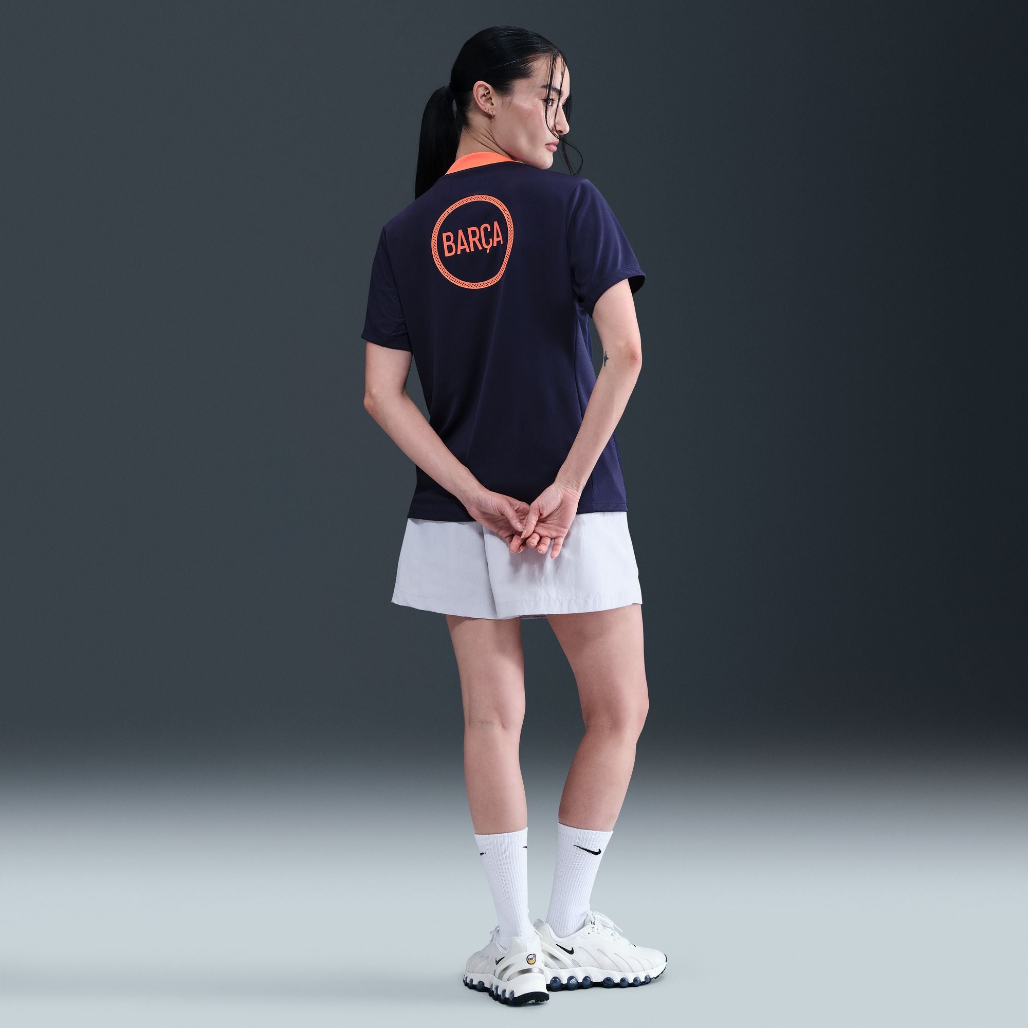 FC Barcelona Curved Fit Nike Dri-FIT Total 90 Soccer Pre-Match Top