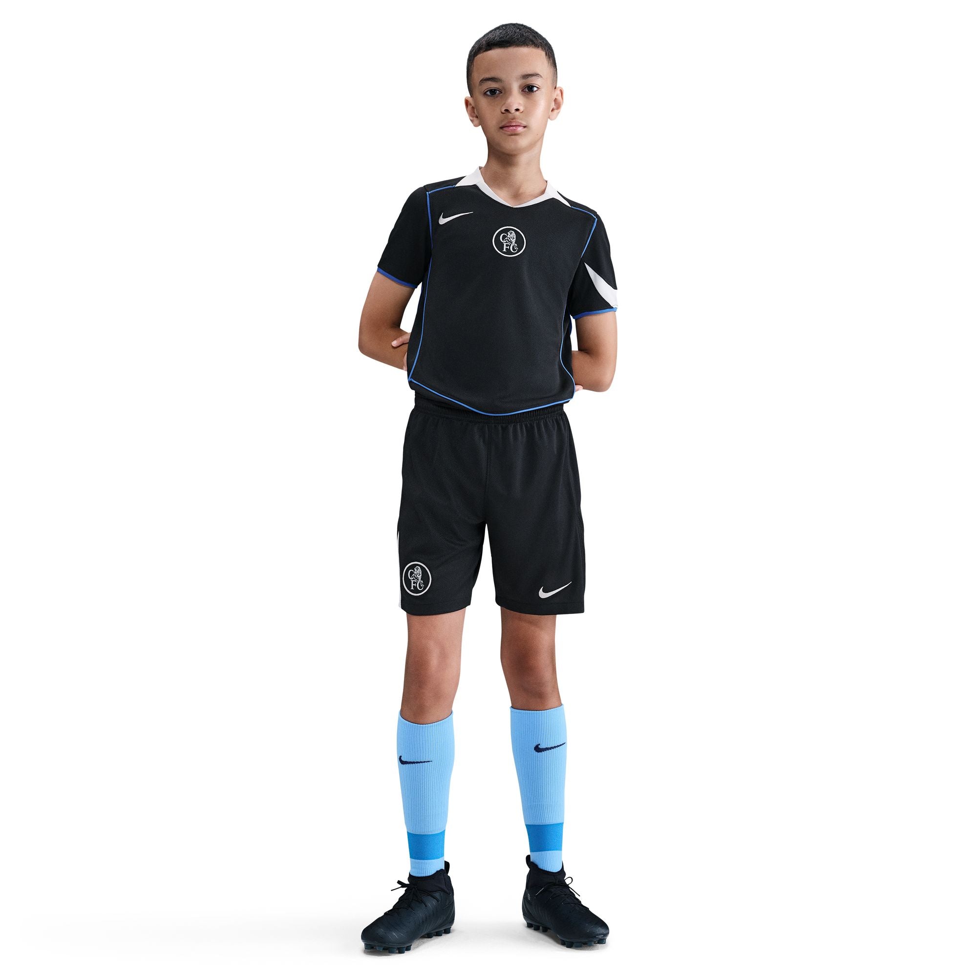 KIDS Chelsea FC 2025/26 Stadium Third Total 90 Soccer Replica Shorts