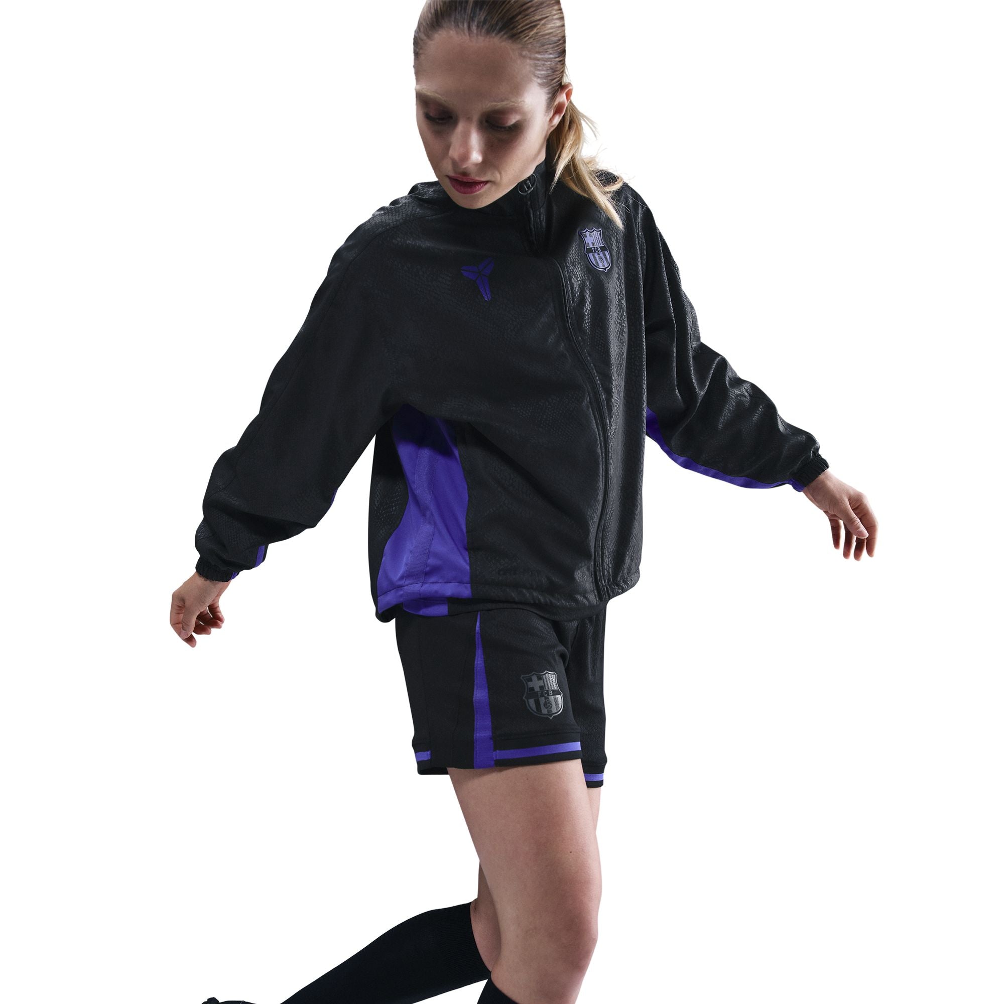 Kobe Bryant FC Barcelona Away Curved Fit Kobe Soccer Graphic Track Jacket