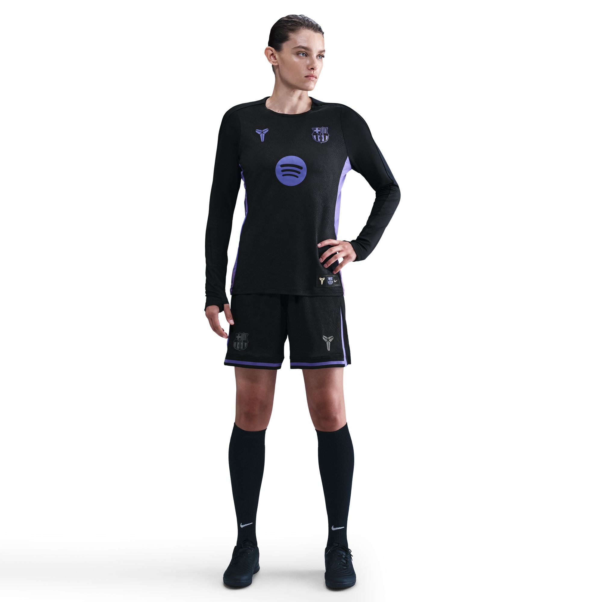 Kobe Bryant FC Barcelona Strike Away Curved Fit Kobe Dri-FIT Soccer Pre-Match Crew-Neck Top