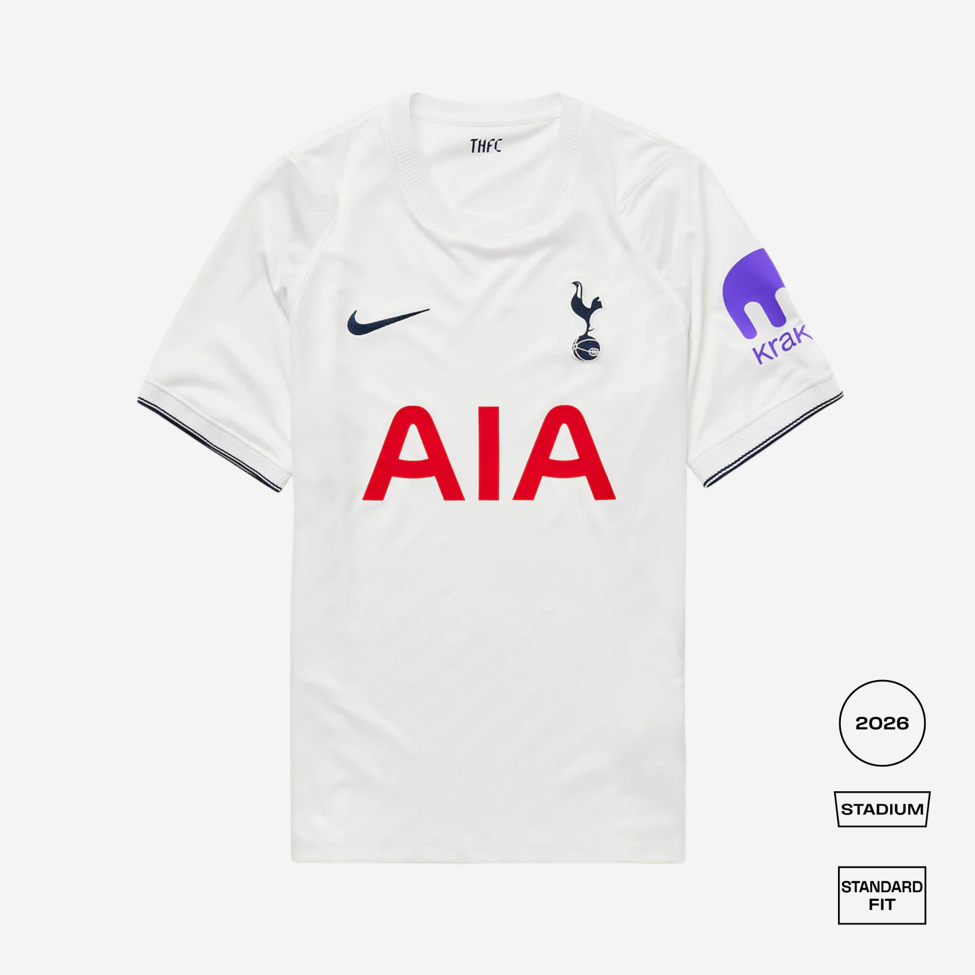 White sports jersey with branding on a white background